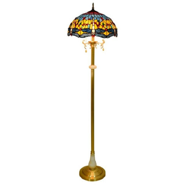 Floor Lamp Tiffany Style Dragonfly Stained Glass Lamp Shade