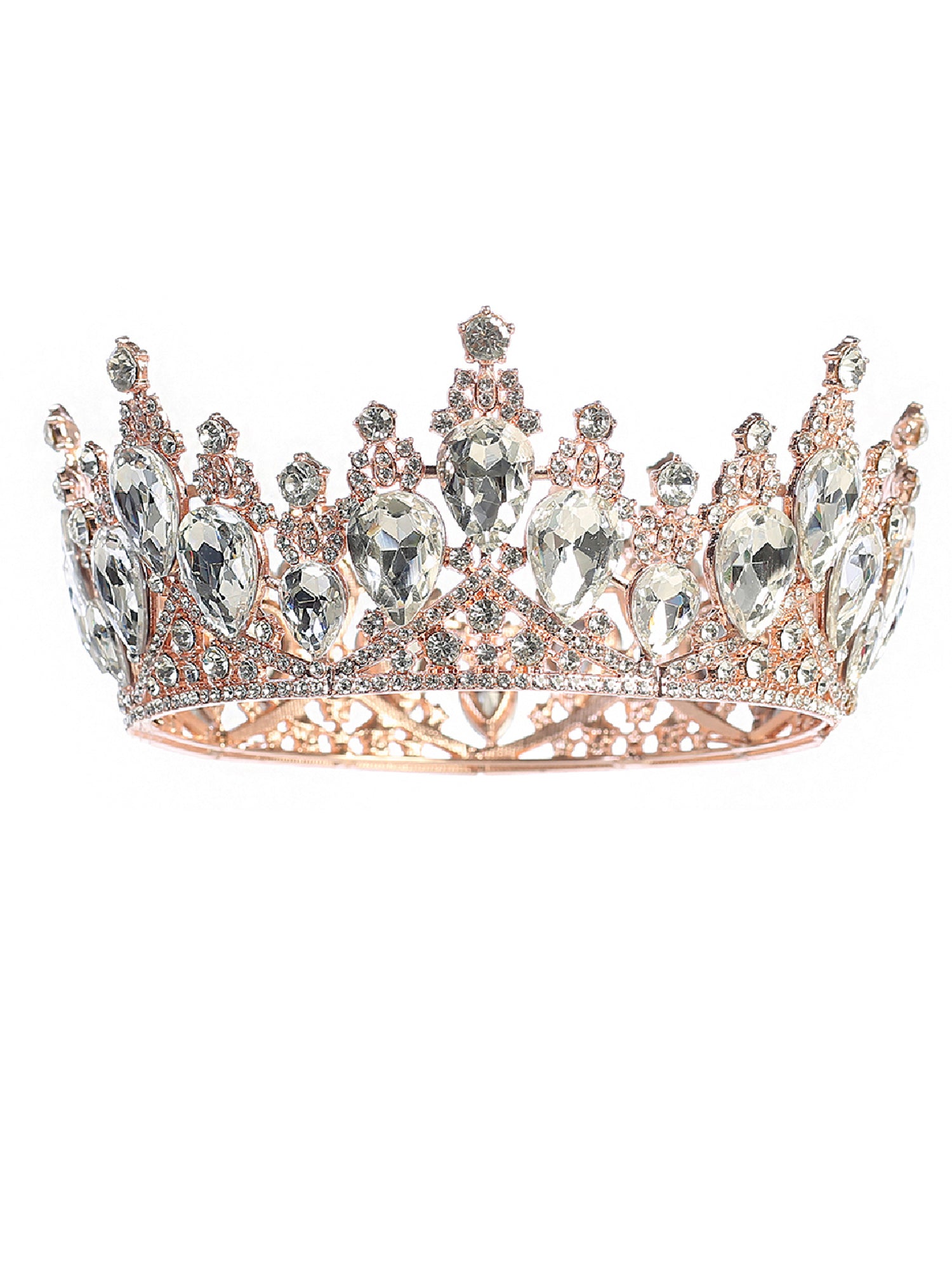 Girls Multi Color Big Crystal Royal Wedding Pageant Tiara