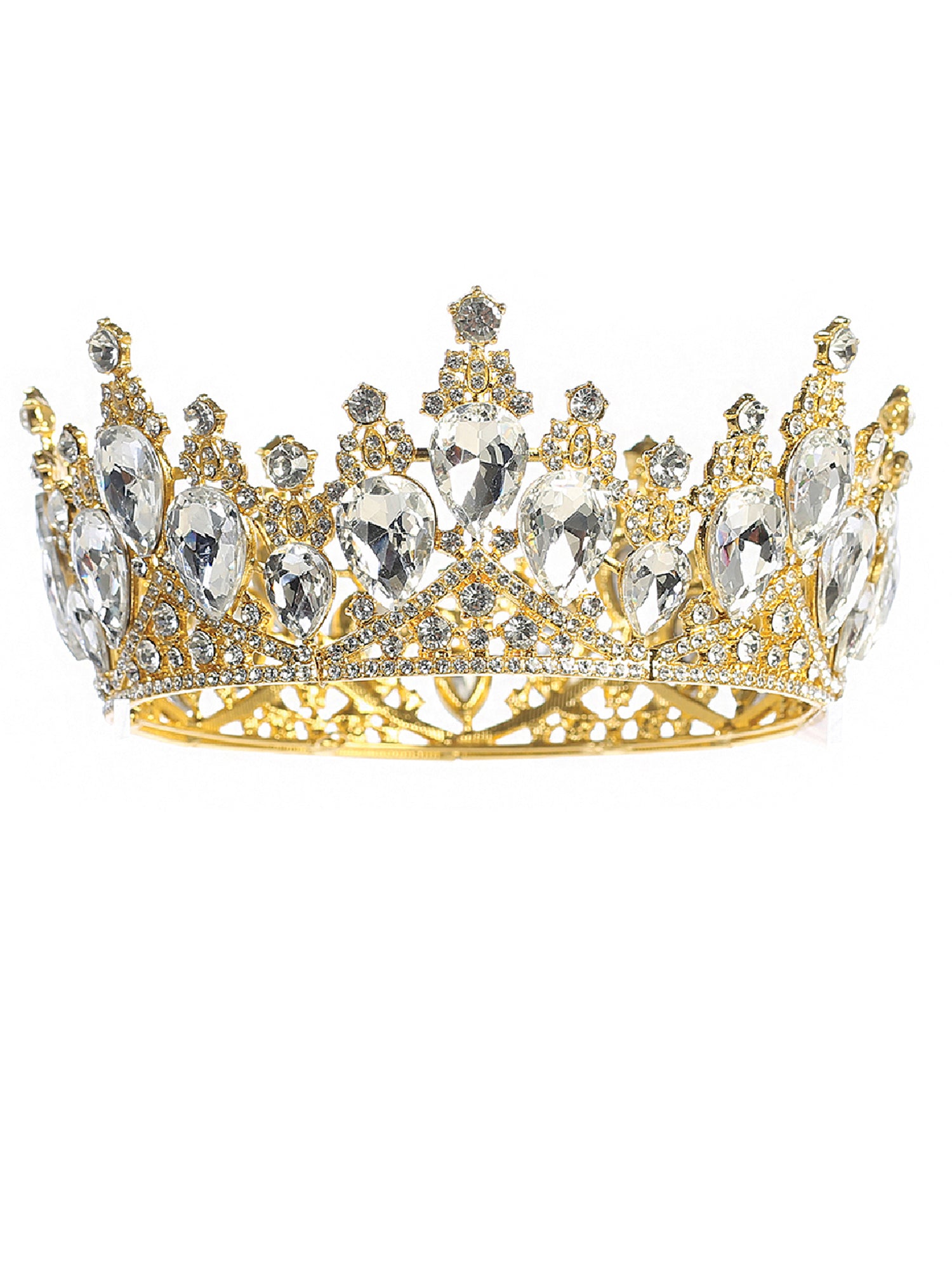 Girls Multi Color Big Crystal Royal Wedding Pageant Tiara