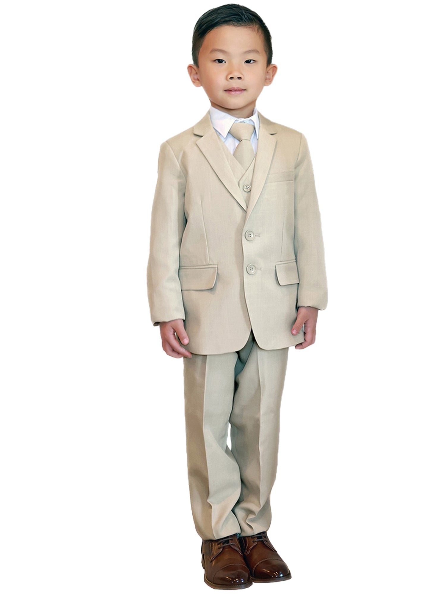 Stylish Slim Fit 5 Pieces Jacket Vest Pants Suit for Baby Boys, Sizes 6-24M