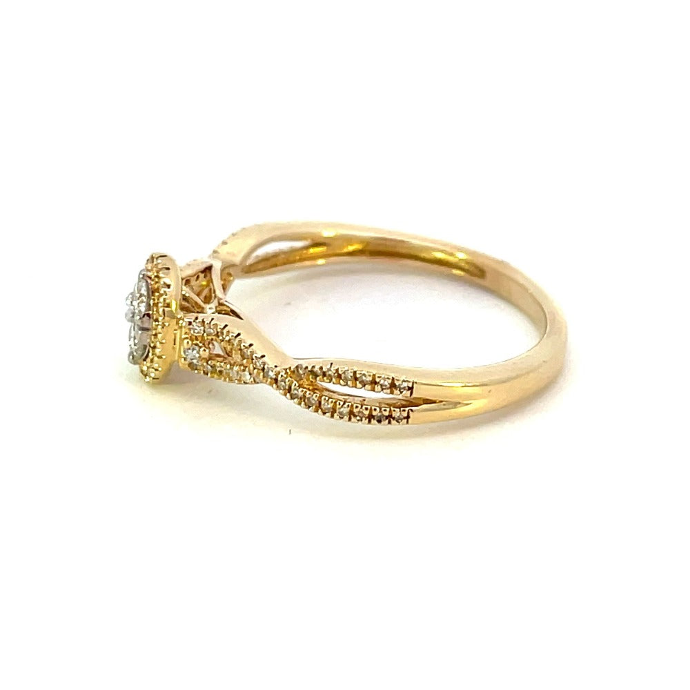 10K Yellow Gold Diamond Engagement Ring .17 CTW