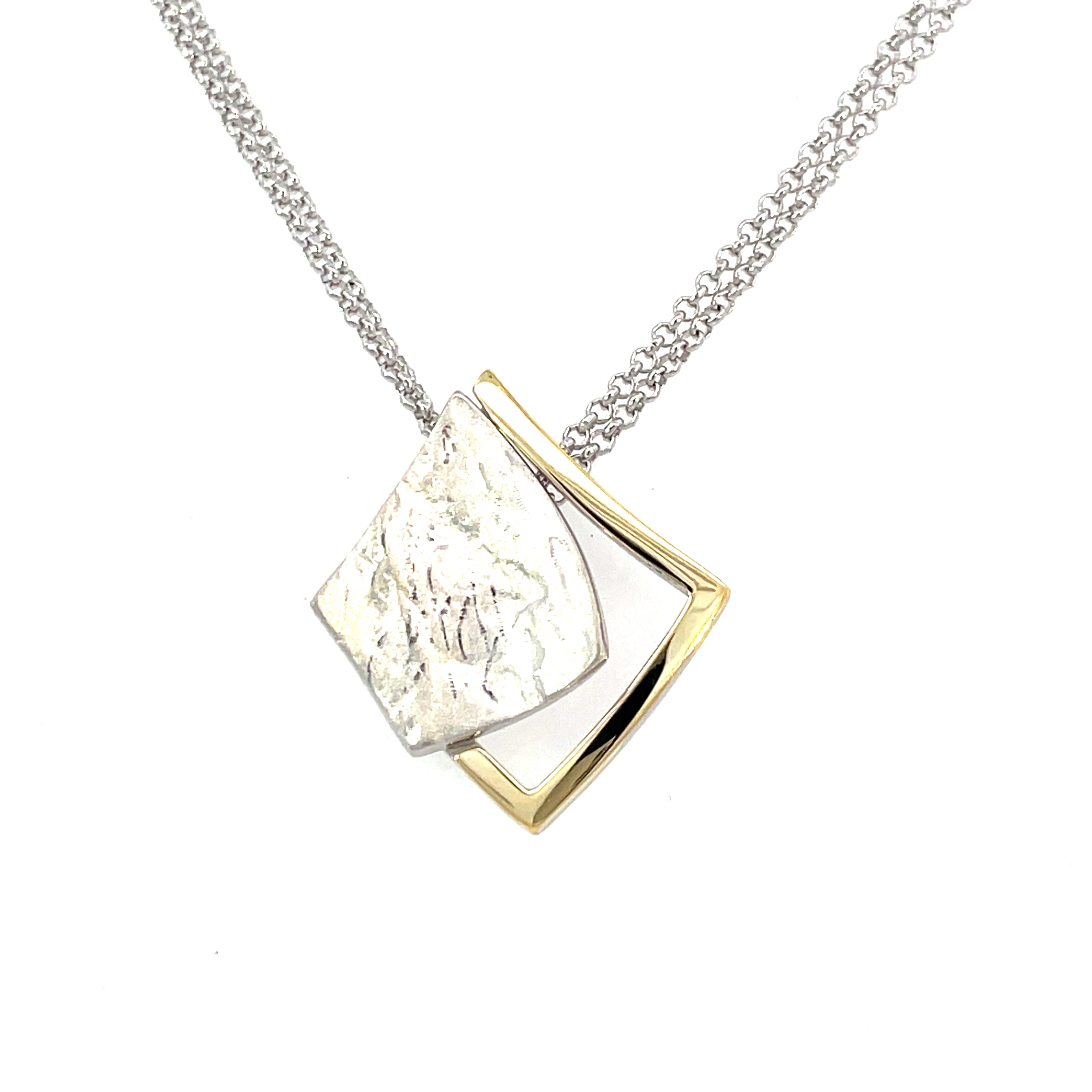 Sterling Silver Square Pendant with Gold Vermeil | AvaGray