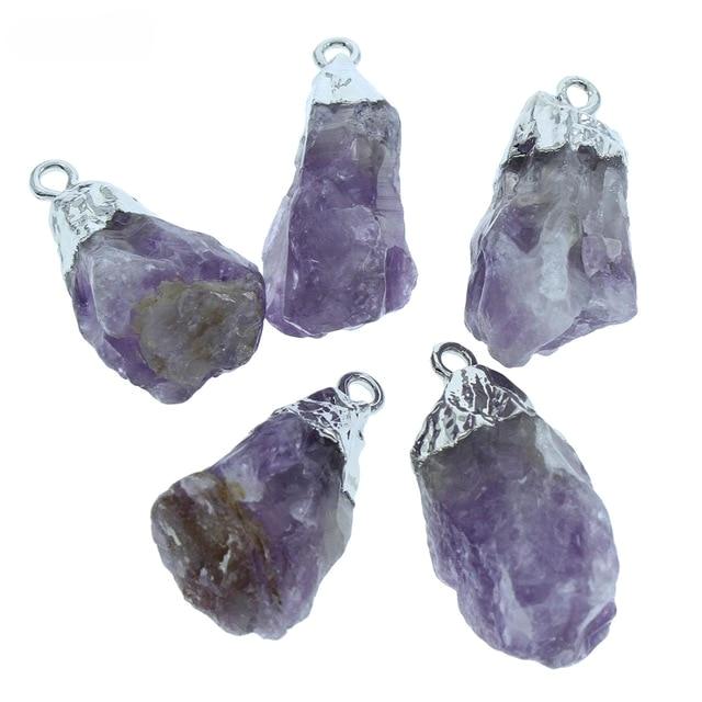 Raw Amethyst Pendant 15-37mm Healing Crystal 5pcs