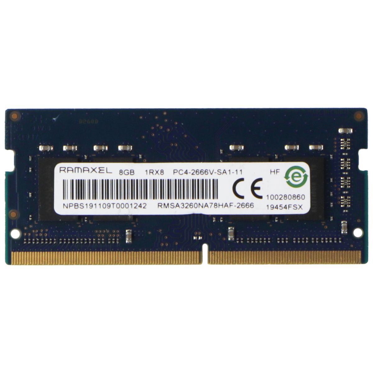 Ramaxel (8GB) DDR4 (PC4-2666V) 1Rx8 Laptop RAM Memory RMSA3260NA78HAF-2666