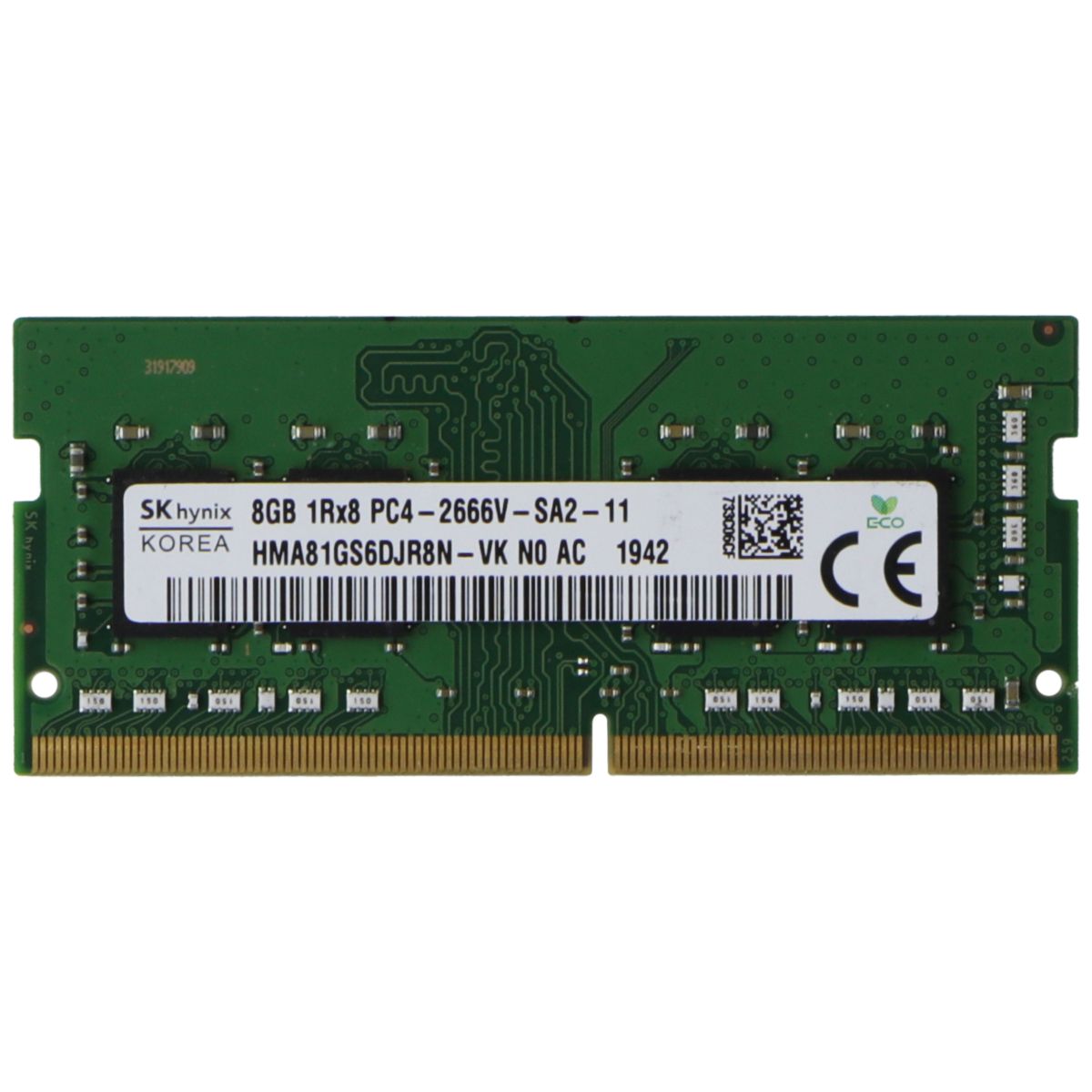 SK Hynix (8GB) DDR4 1Rx8 (PC4-2666V) Laptop RAM Memory HMA81GS6DJR8N-VK NO AC