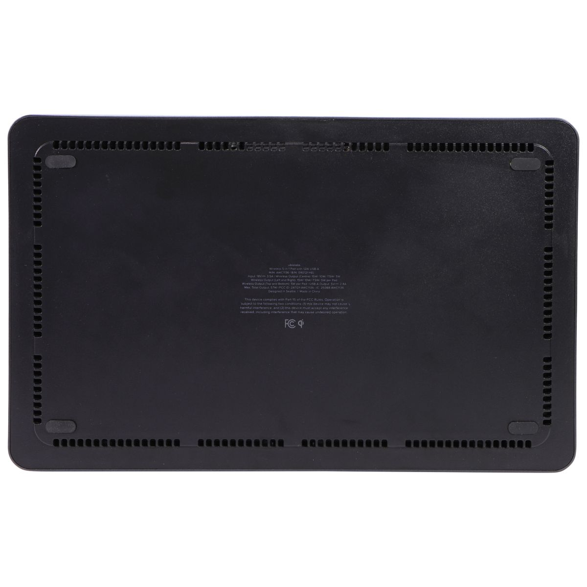 UBIO LABS AWC1136 Wireless 5-in-1 Pad with 12W USB-A Port - Black