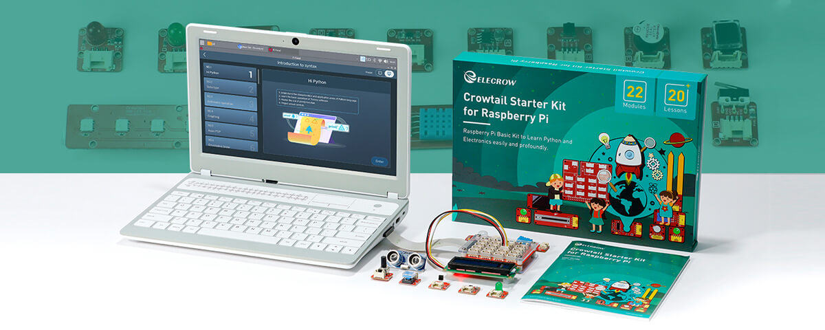 CrowPi L Raspberry Pi Laptop with Crowtail Sennsor kit