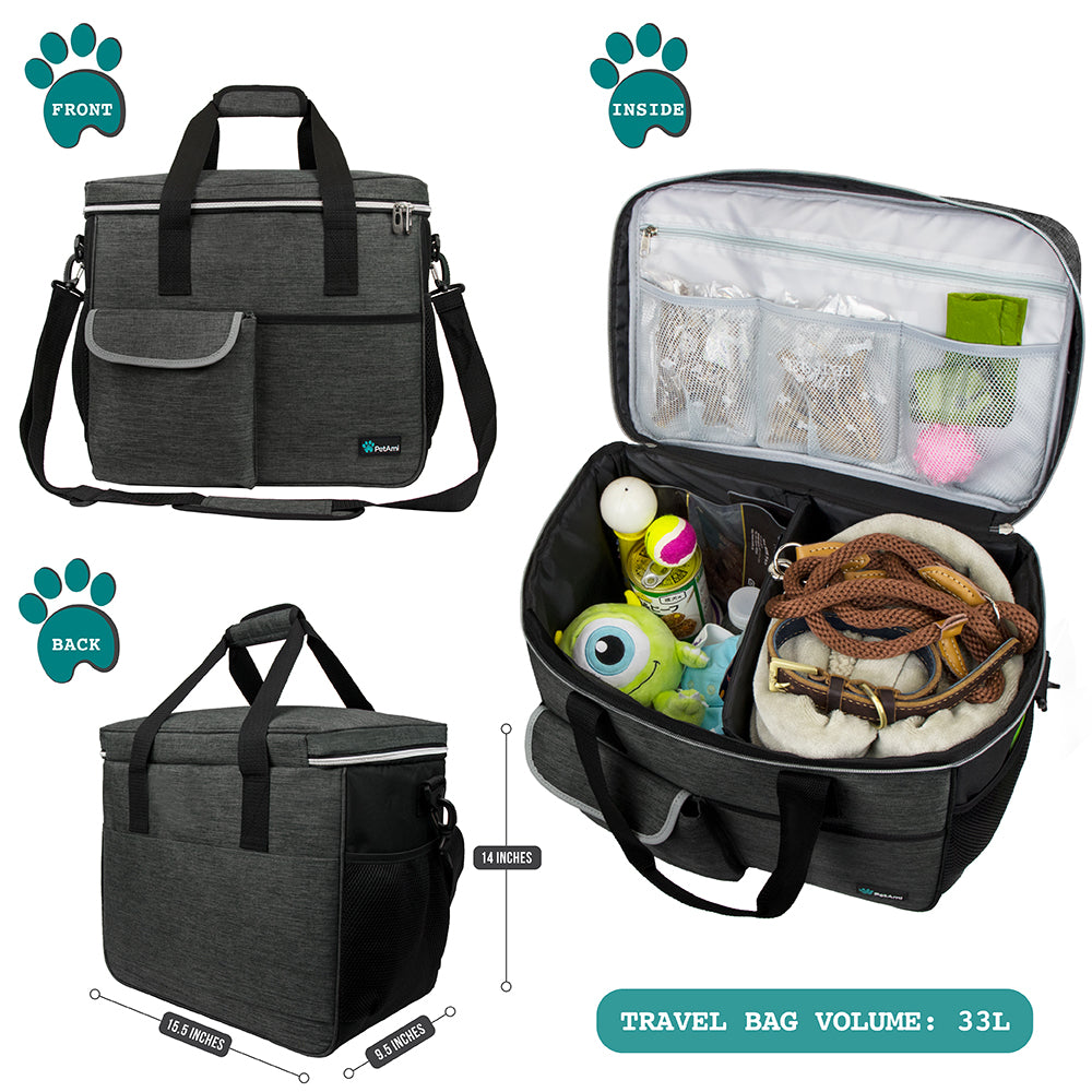 Deluxe Pet Travel Set Organizer Tote Bag