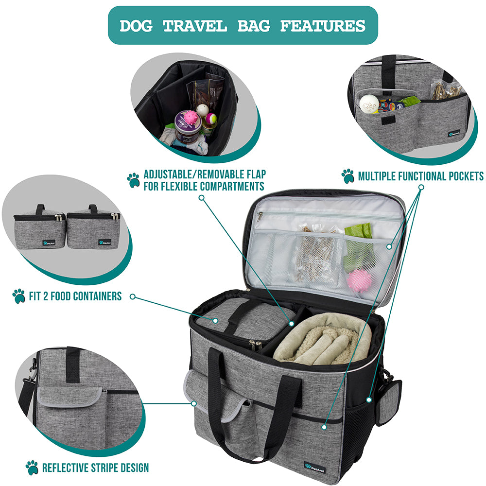 Deluxe Pet Travel Set Organizer Tote Bag