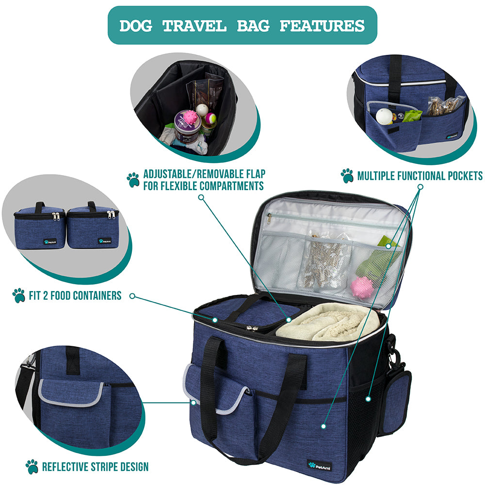 Deluxe Pet Travel Set Organizer Tote Bag