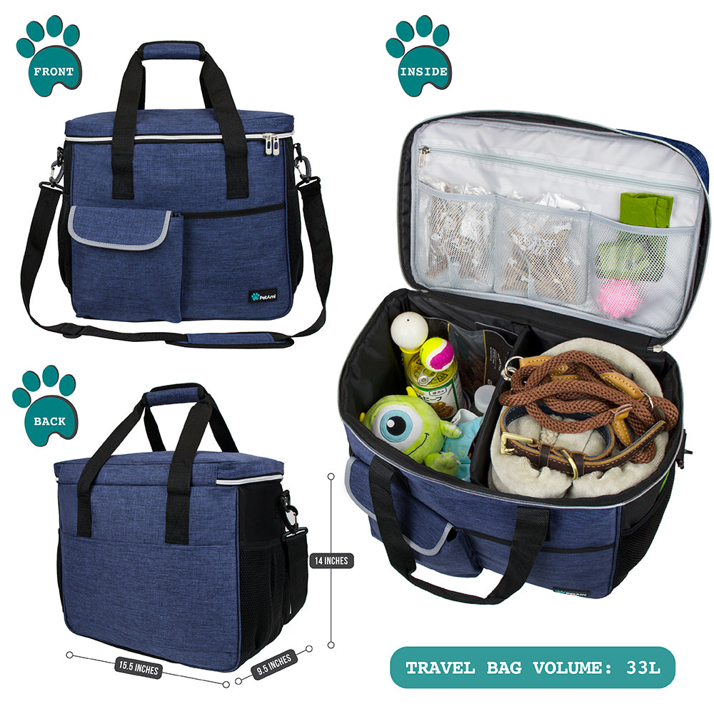 Deluxe Pet Travel Set Organizer Tote Bag