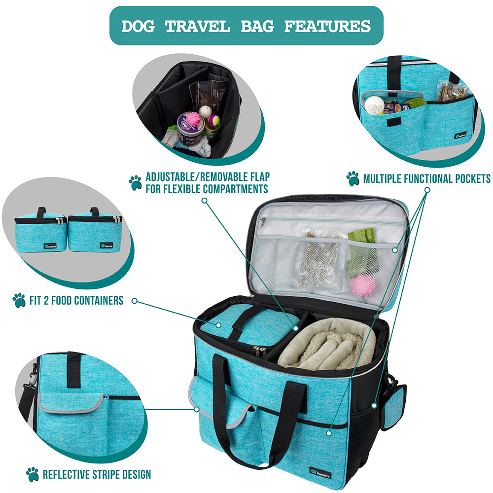 Deluxe Pet Travel Set Organizer Tote Bag