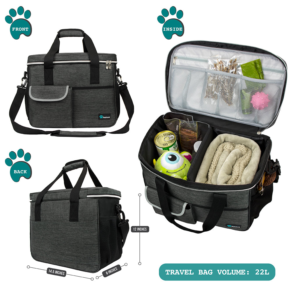 Deluxe Pet Travel Set Organizer Tote Bag