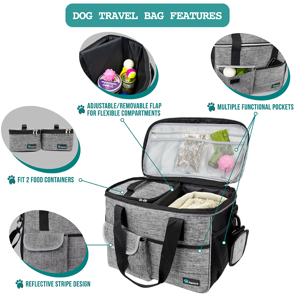 Deluxe Pet Travel Set Organizer Tote Bag