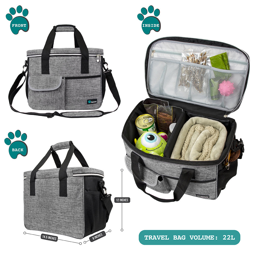 Deluxe Pet Travel Set Organizer Tote Bag