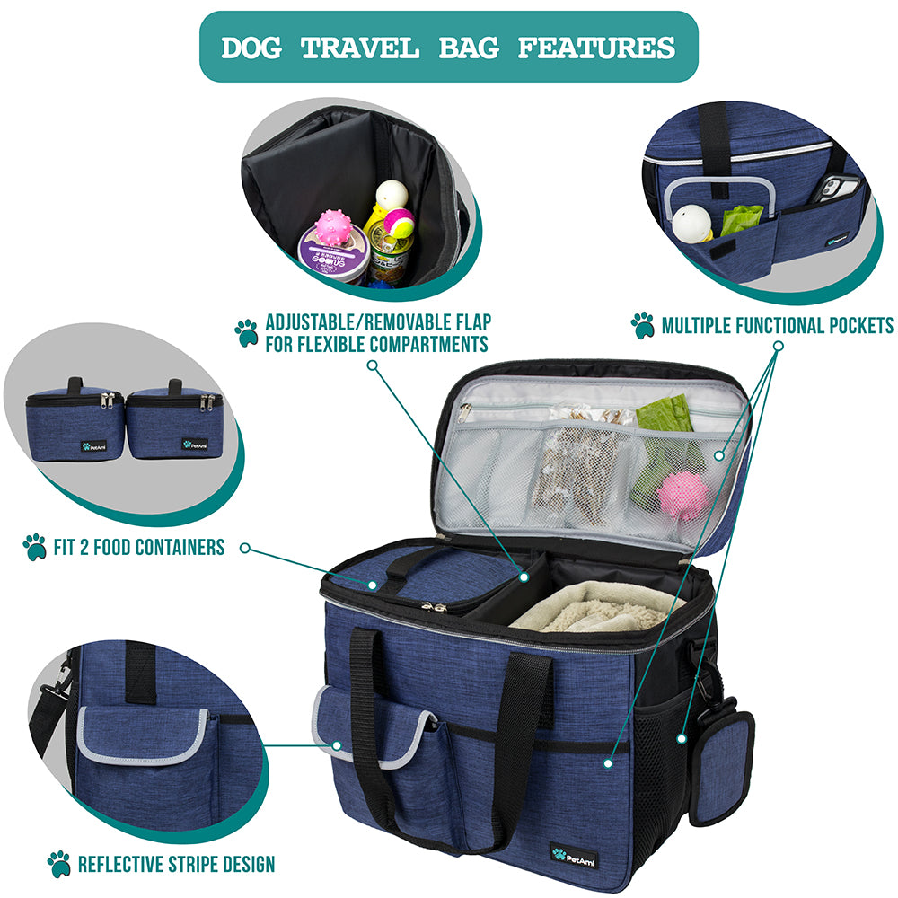 Deluxe Pet Travel Set Organizer Tote Bag