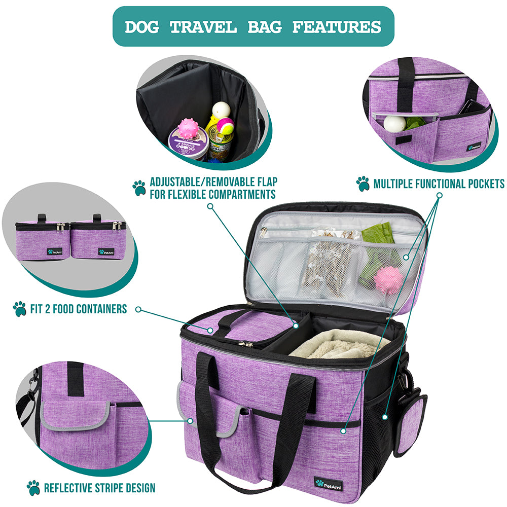 Deluxe Pet Travel Set Organizer Tote Bag