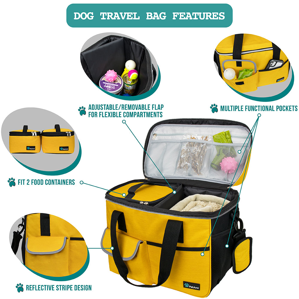 Deluxe Pet Travel Set Organizer Tote Bag