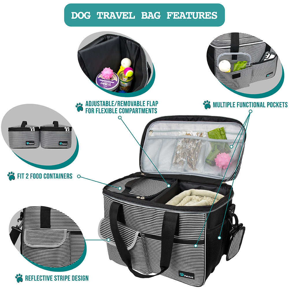 Deluxe Pet Travel Set Organizer Tote Bag