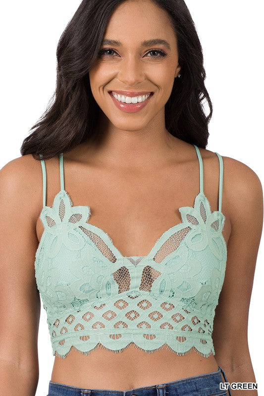 CROCHET LACE BRALETTE WITH BRA PADS