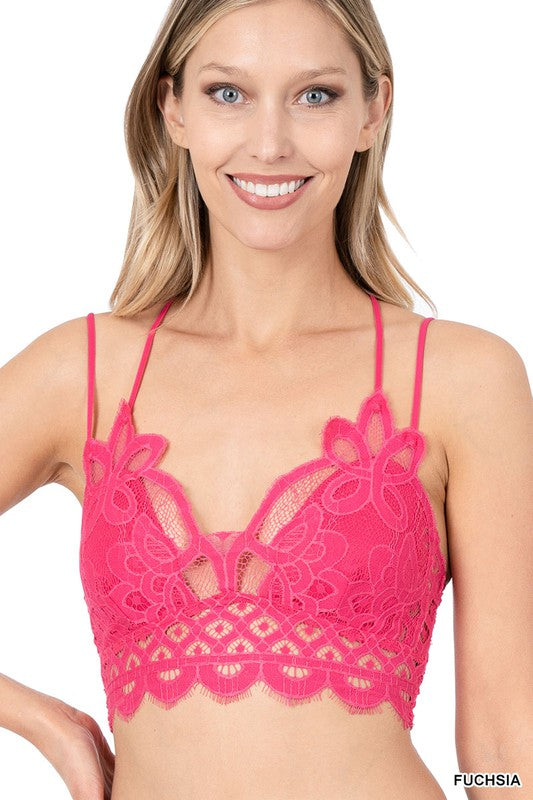 CROCHET LACE BRALETTE WITH BRA PADS