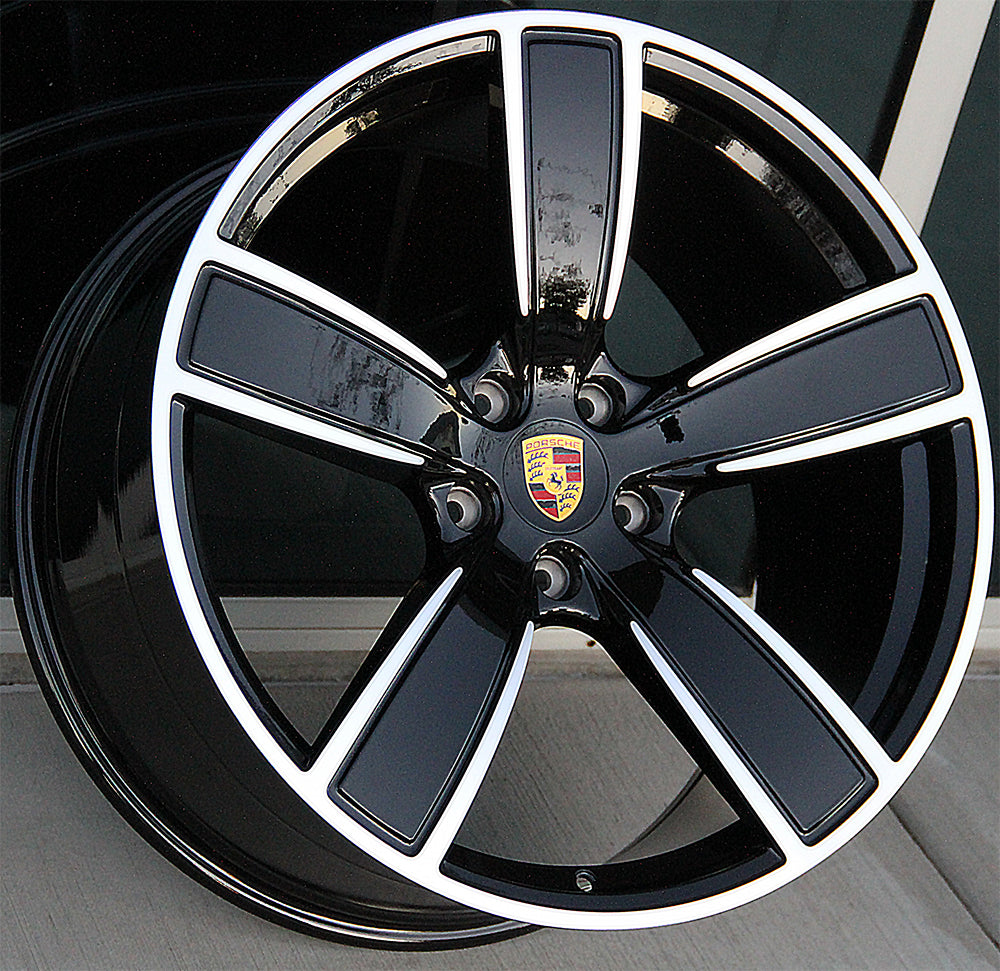 Porsche Wheels P005 22x10/22x11 5x130 Black Machined fit Cayenne S GTS Turbo
