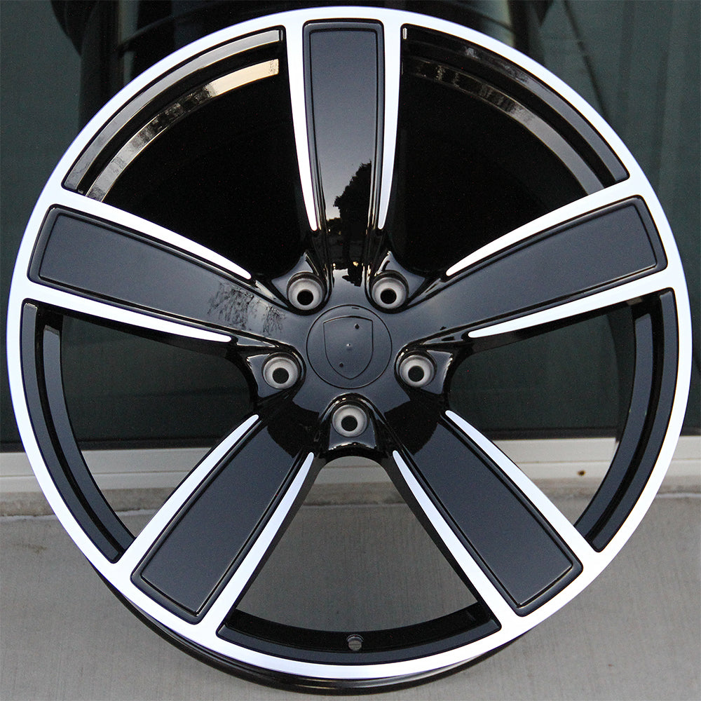 Porsche Wheels P005 22x10/22x11 5x130 Black Machined fit Cayenne S GTS Turbo