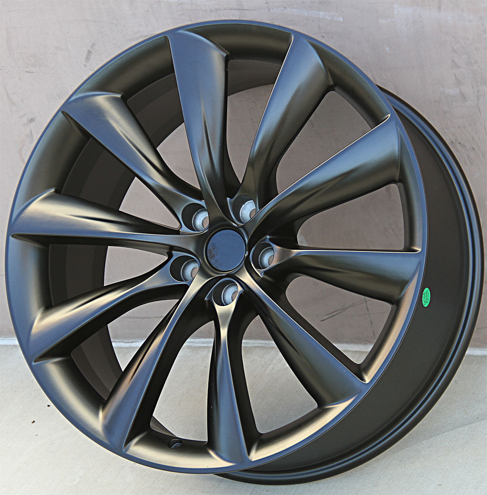 Tesla Wheels 1356 21x9.0/21x10 5x120 Matte Black fit Model S  Model X Turbine