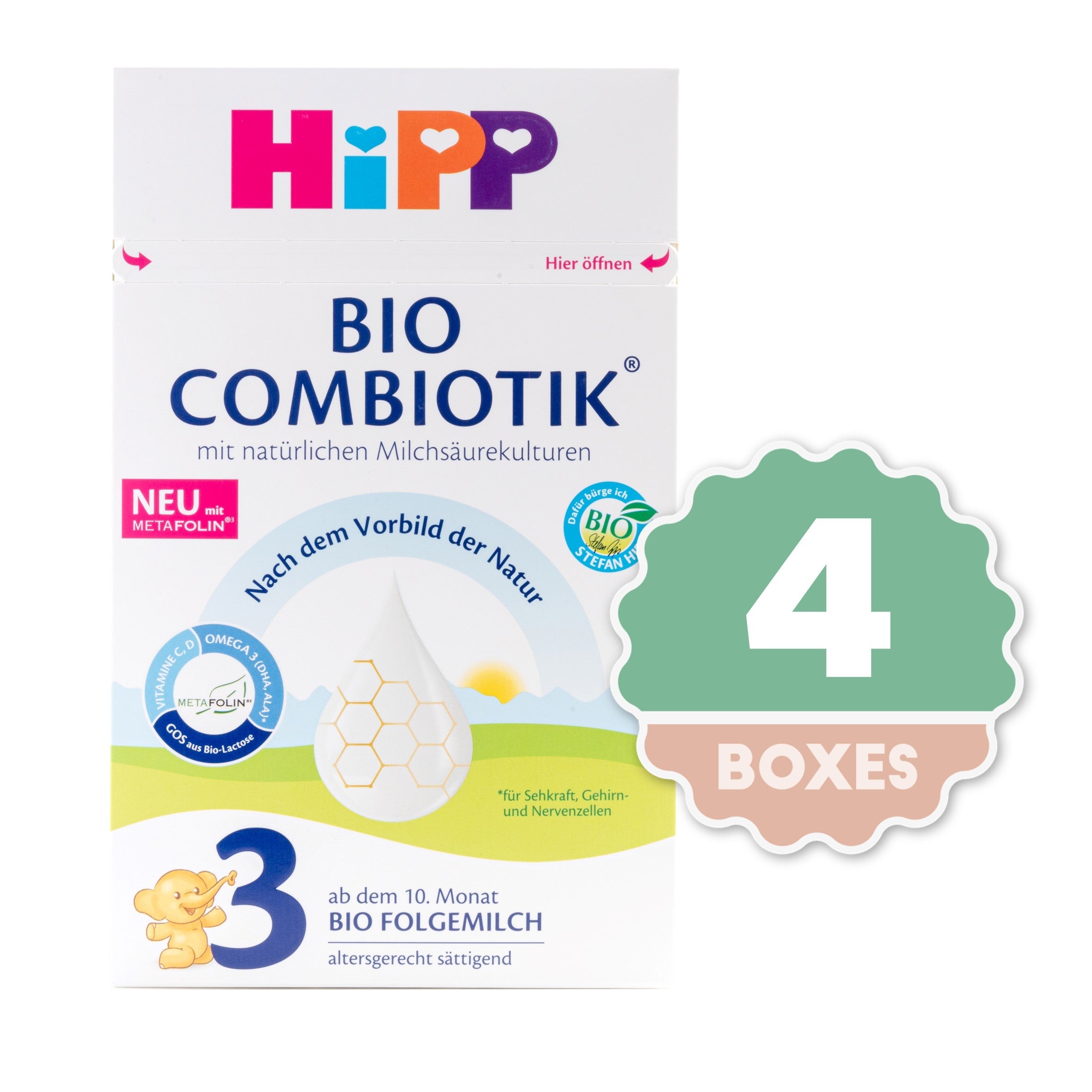 HiPP Combiotic Stage 3 Infant Milk Formula - 600g (4 Boxes)