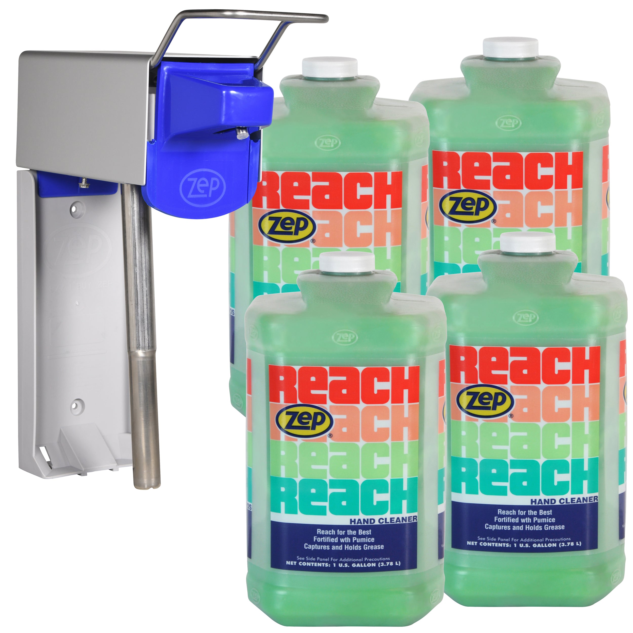 Reach Industrial Strength Hand Cleaner?and Zep D-4000 Hand Soap Dispenser Bundle - 1 Gal