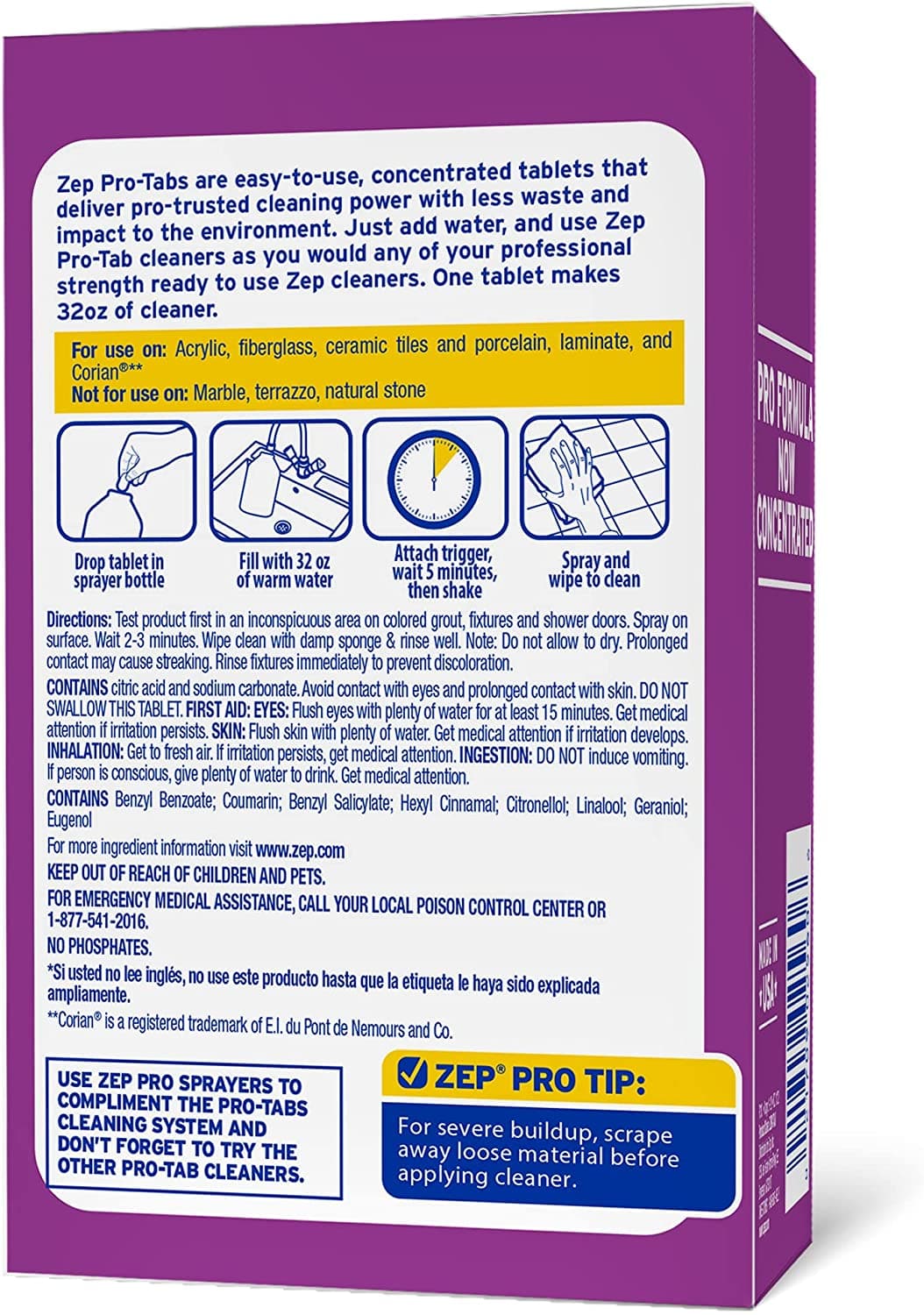 Pro-Tabs Bathroom Cleaner Dissolvable Tablets - 4 Tablets Per Box (10 Pack)