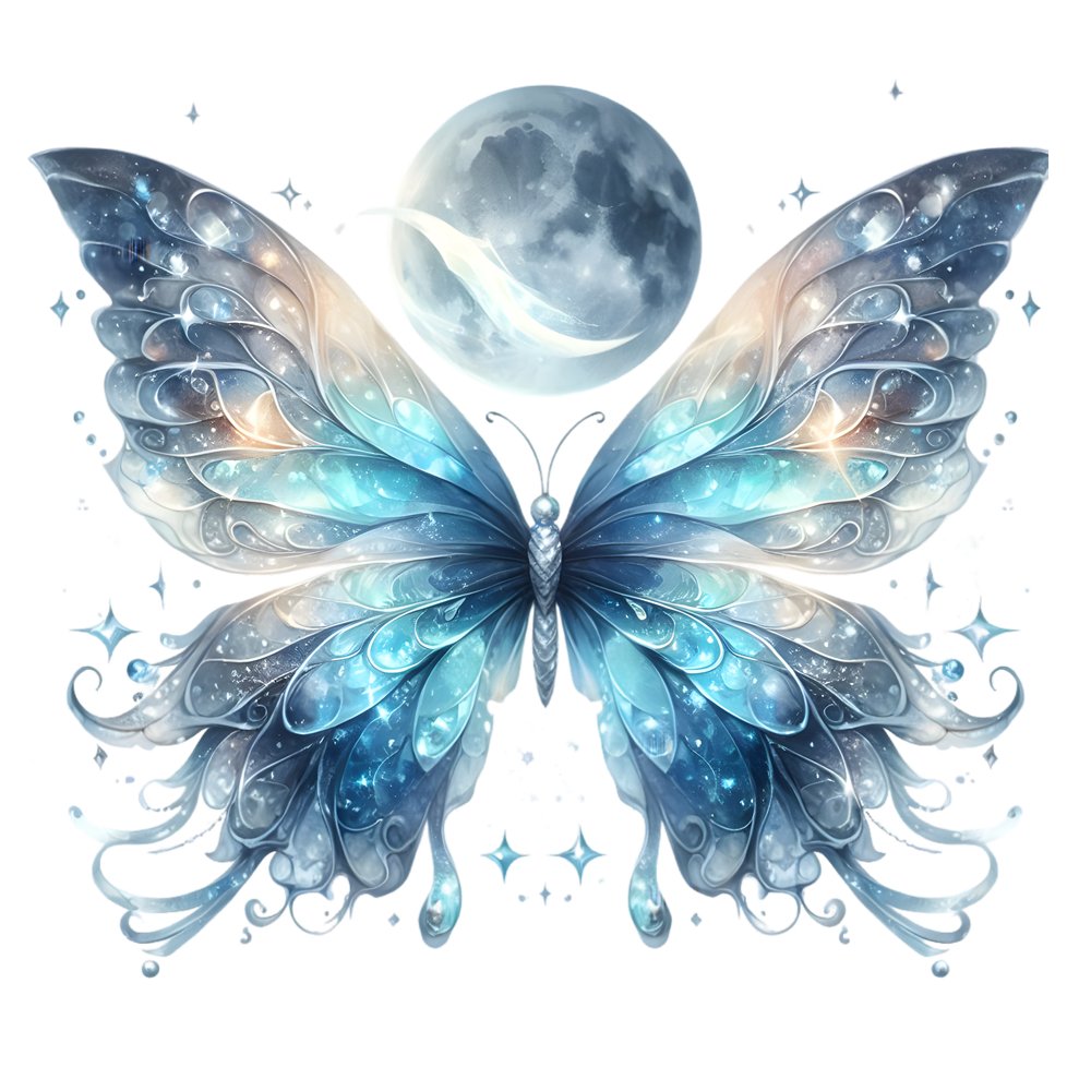 Mystical Butterflies Lunar 2 Fabric Panel