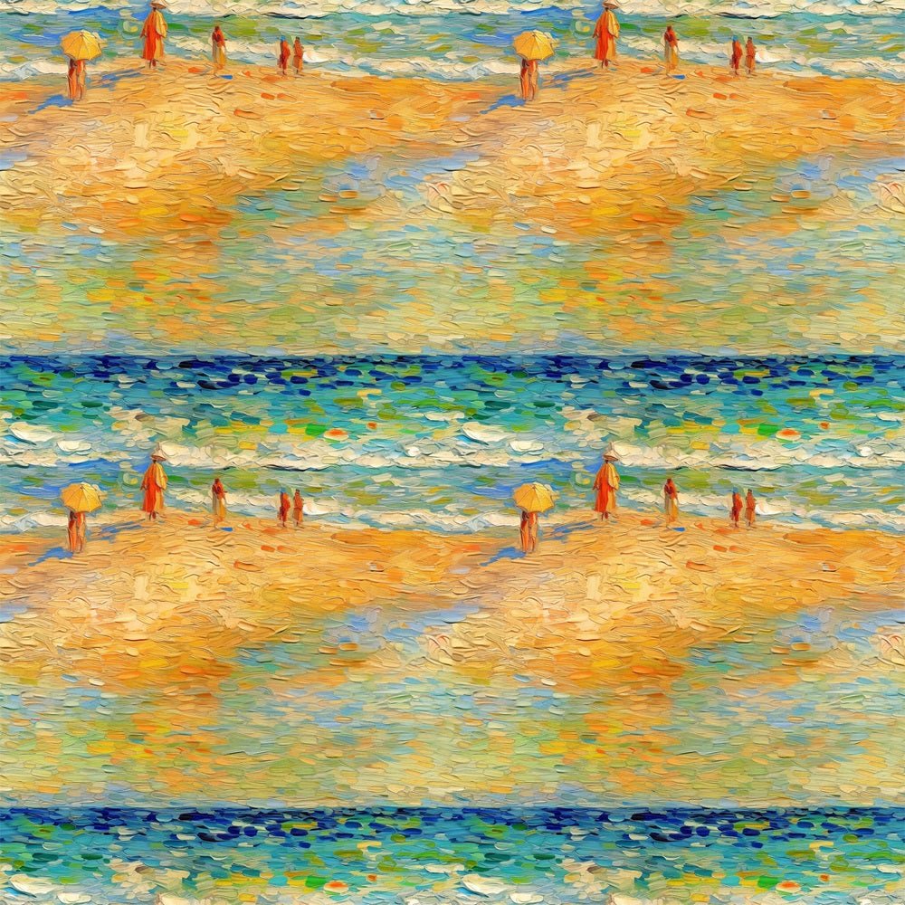 Claude Monet Beach Pattern 2 Fabric