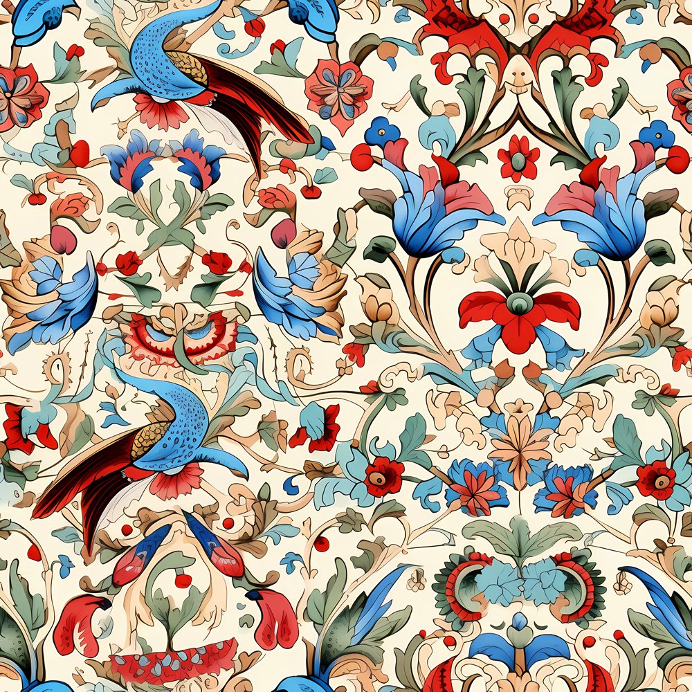 Ornate Renaissance Floral Pattern 5 Fabric