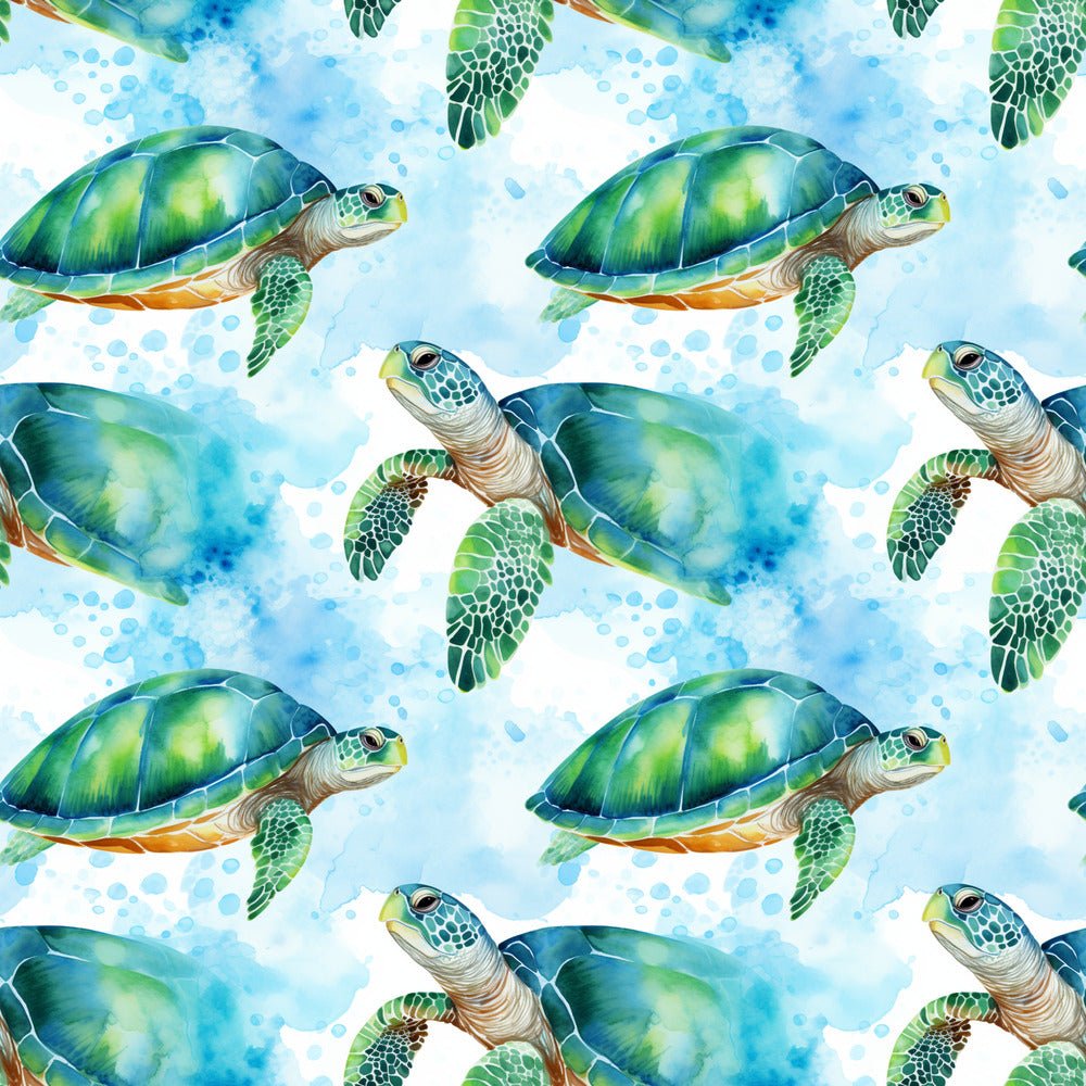 Swimming Sea Turtles Pattern 1 Fabric