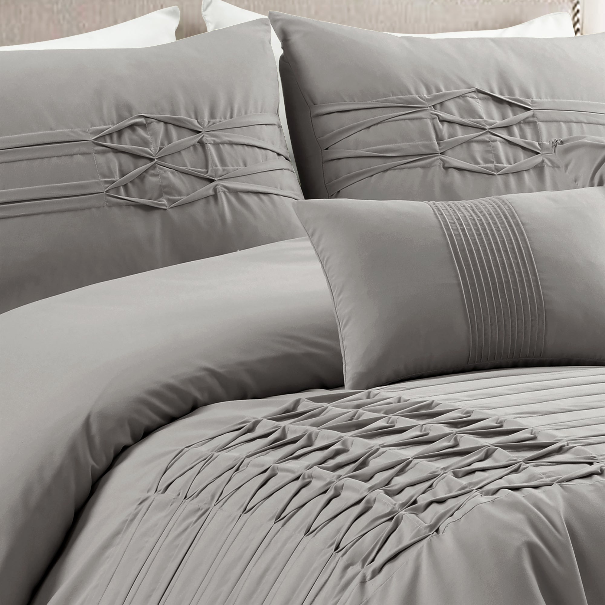 Arora Pleat 5 Piece Comforter Set