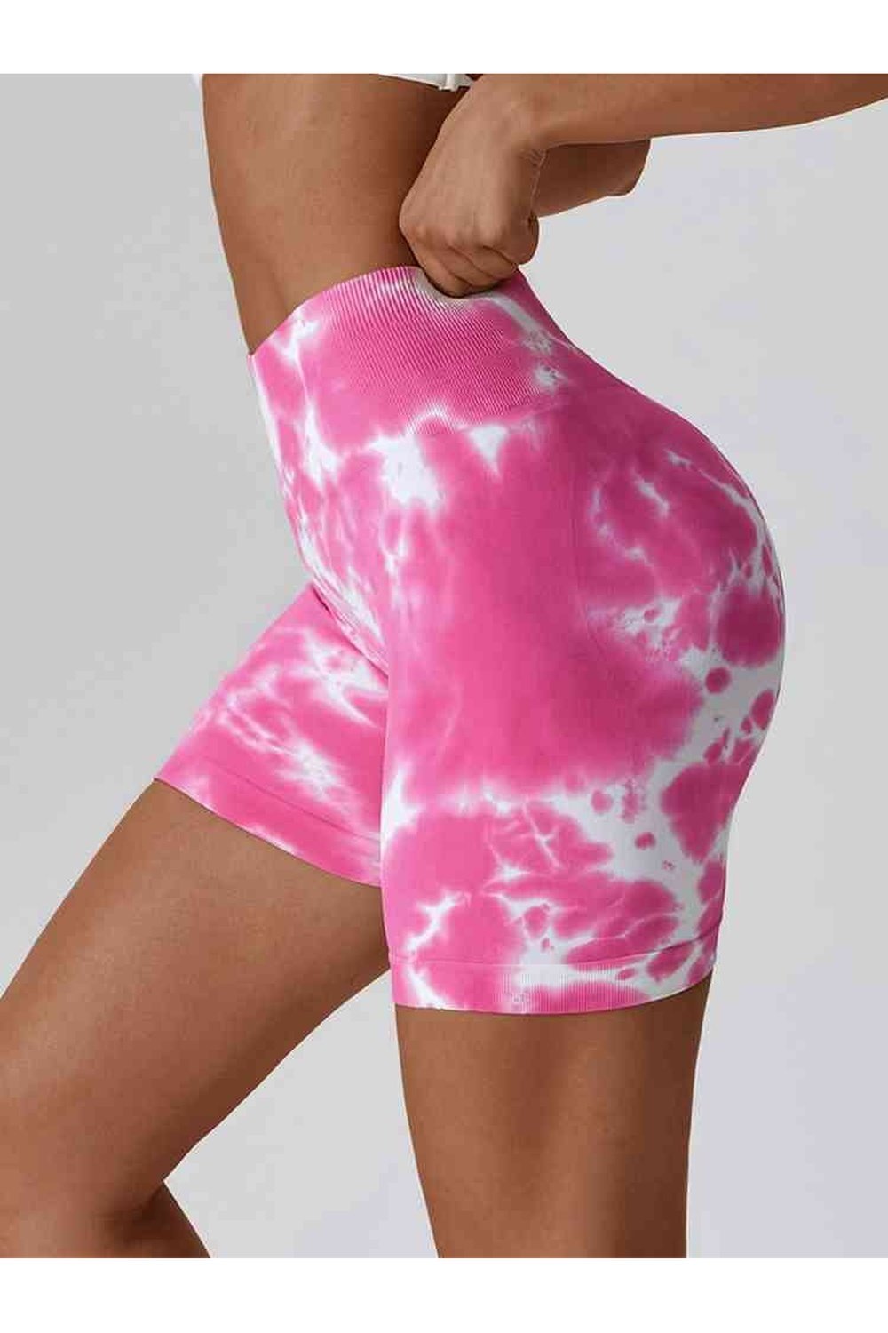 Tie Dye Wide Waistband Slim Fit Sports Shorts