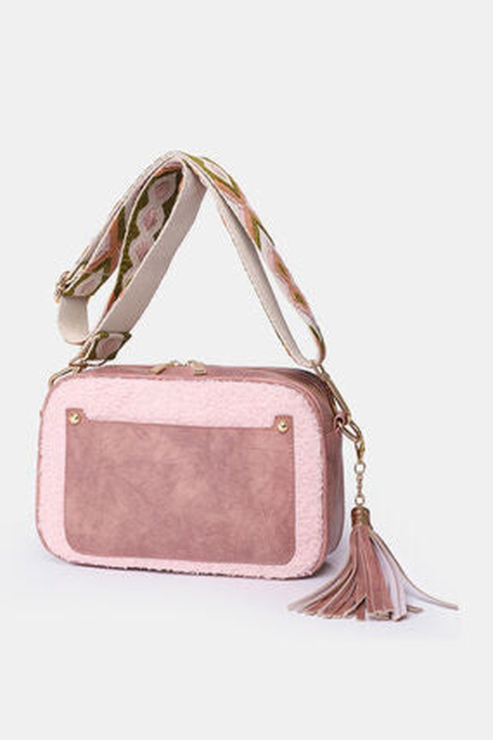 Fuzzy Tassel PU Leather Crossbody Bag