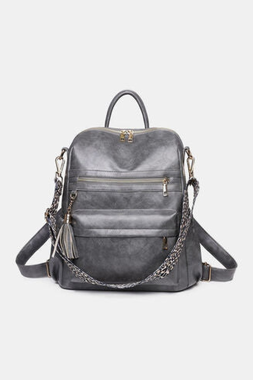 PU Leather Convertible Backpack