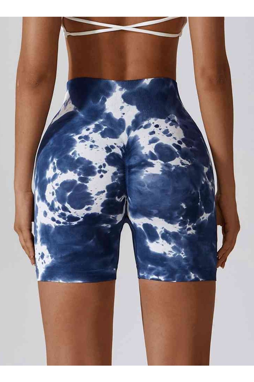 Tie Dye Wide Waistband Slim Fit Sports Shorts