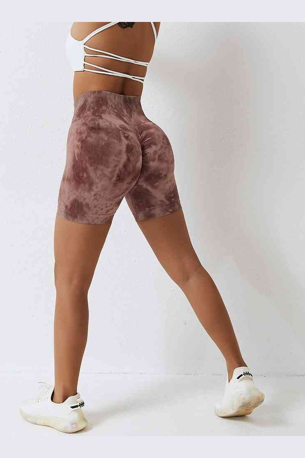 Tie Dye Wide Waistband Slim Fit Sports Shorts