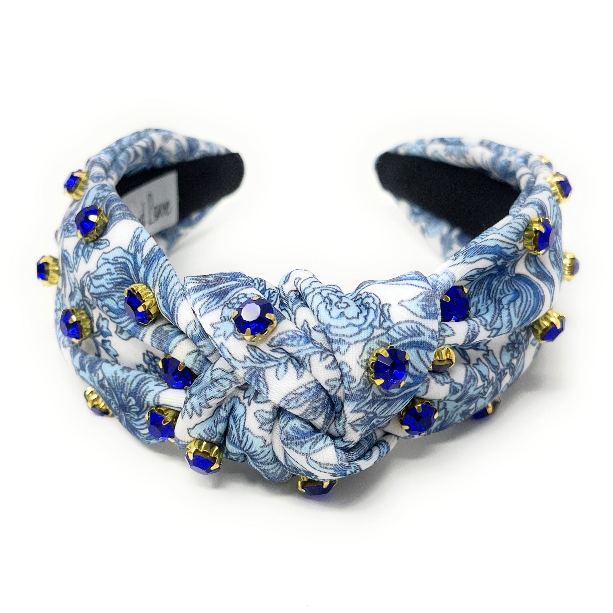 Azure Jeweled Knot Headband