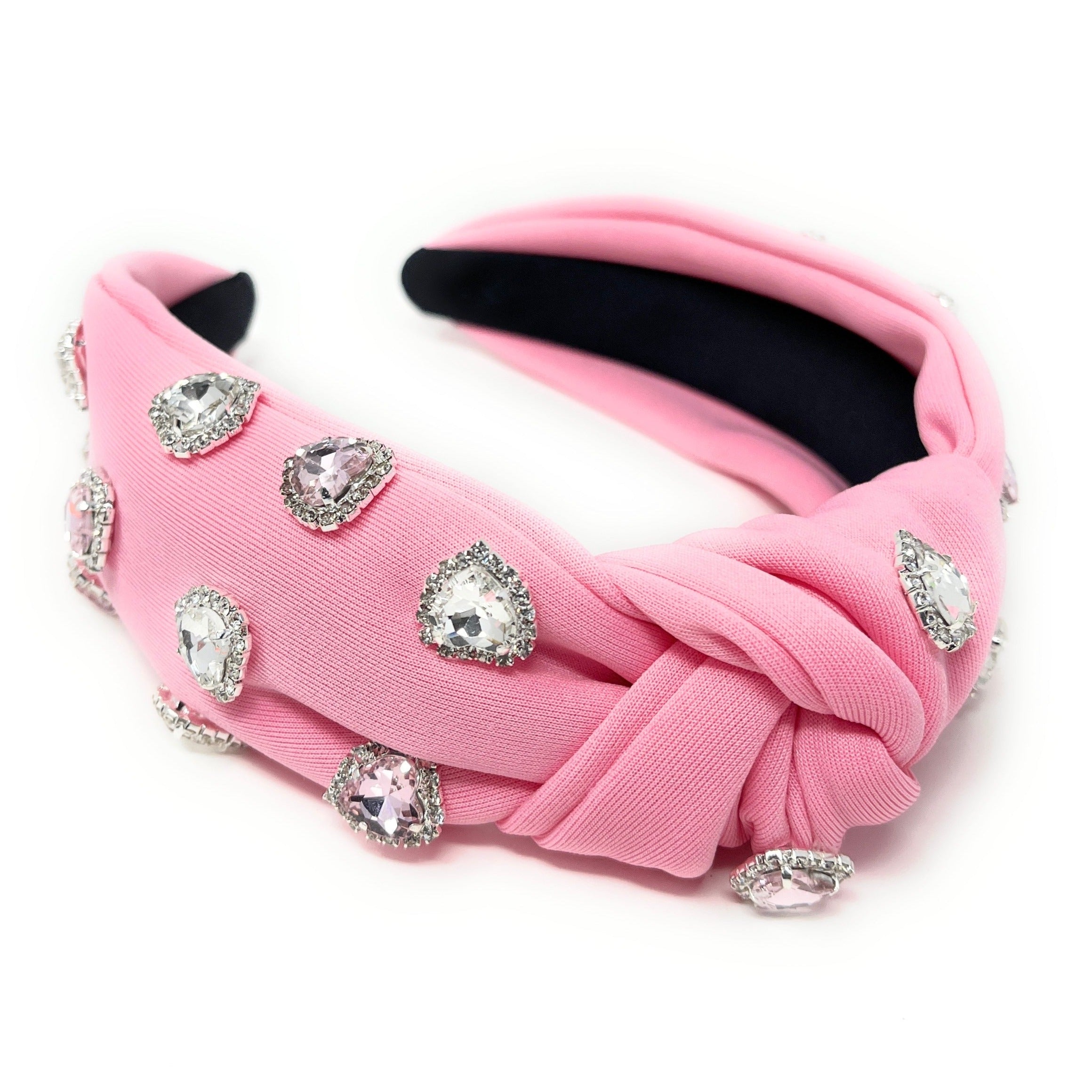 New! Pink Valentines Jeweled Knot Headband