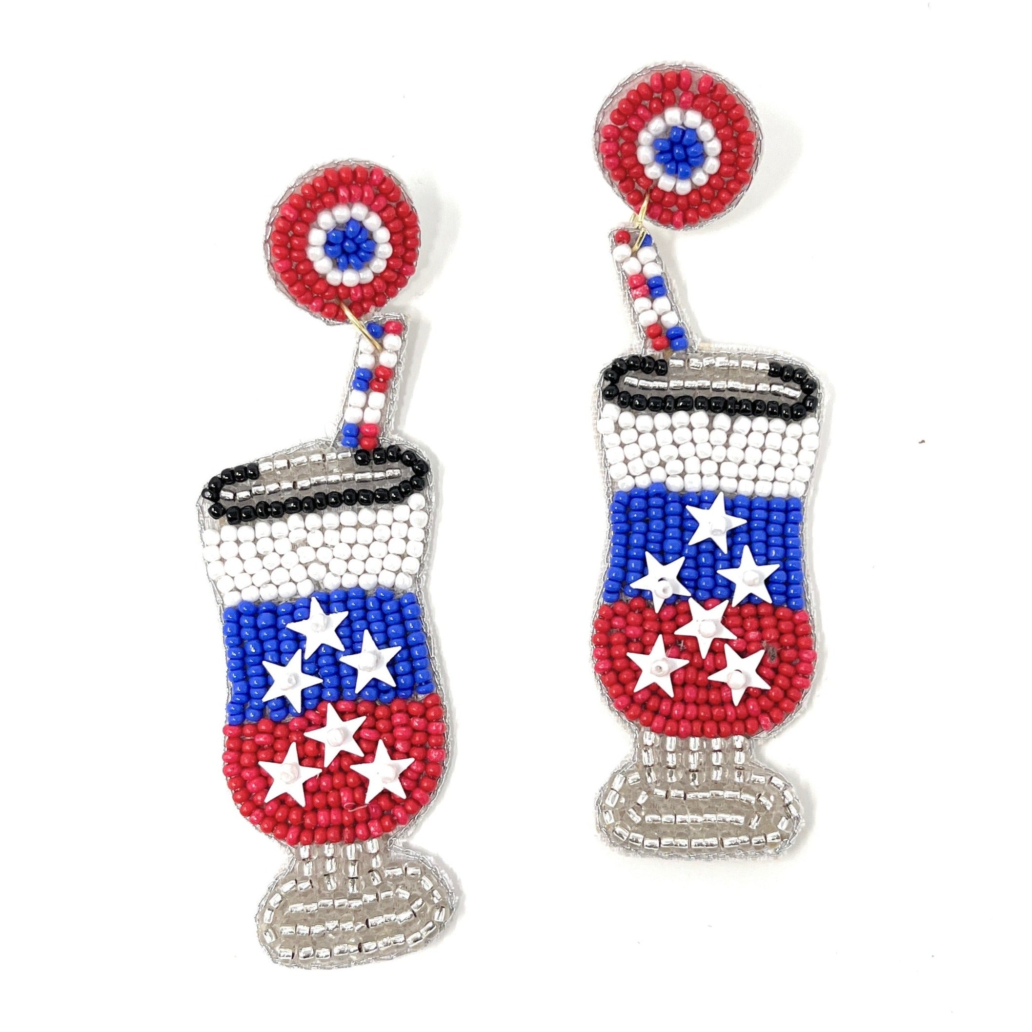 USA Cocktail Beaded Earrings