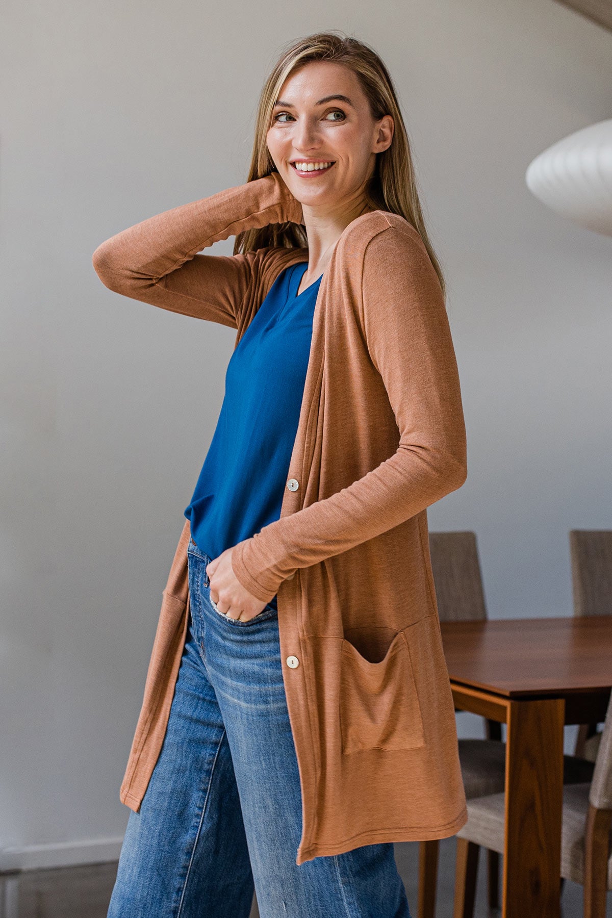 Leslie Long Sleeve Oversize Bamboo Cardigan