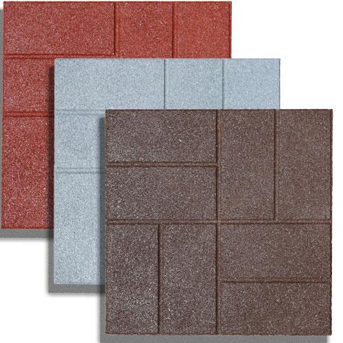 Rubber Pavers for patio Gray (9 pack)