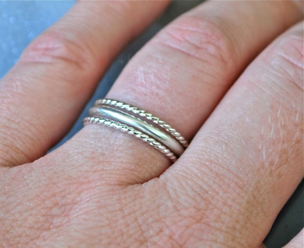 Twist Stack Sterling Stacking Rings