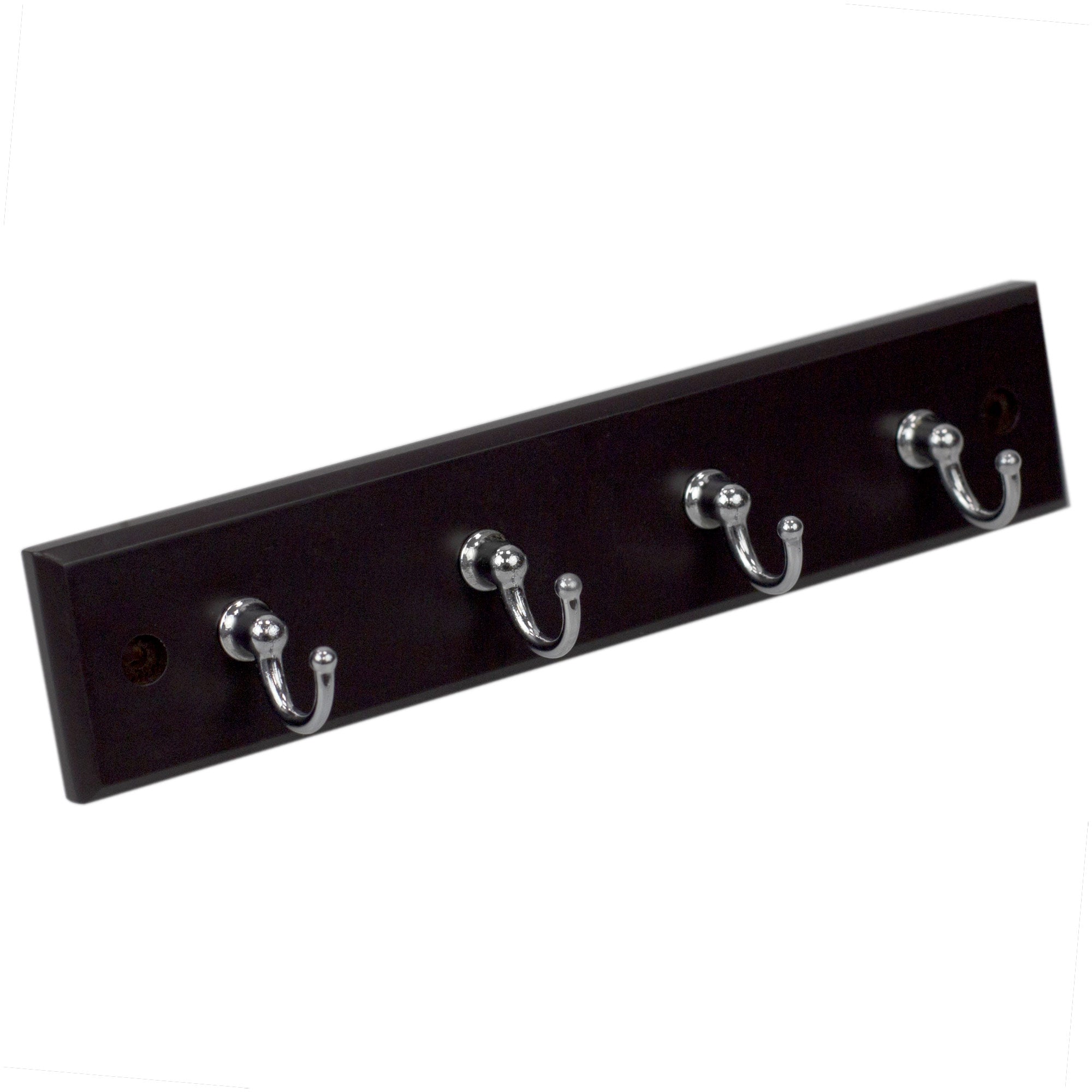 Home Basics 4 Hook Wall Mounted Key Holder Rack, Cherry