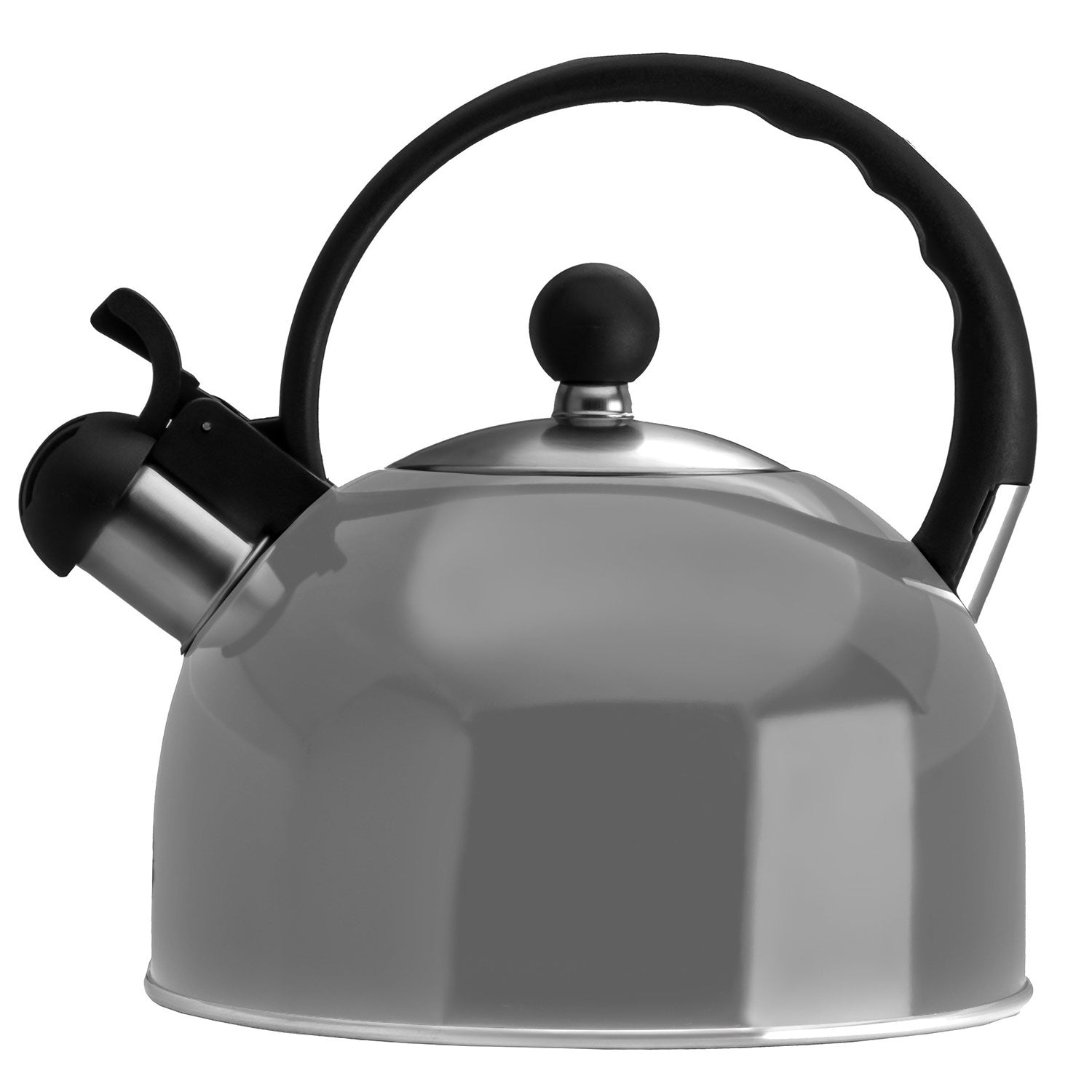 PREMIUS Stainless Steel Whistling Tea Kettle, Gray, 2.5 Liters