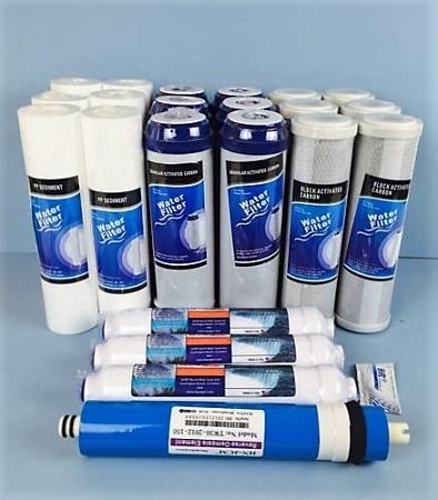 3 YEAR SUPPLY 22 PCS REVERSE OSMOSIS FILTERS - TFC1812-50 GPD MEMBRANE REPLACEMENT SET